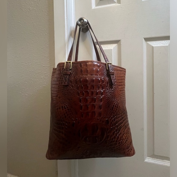 Brahmin Pecan Melbourne Croc-Embossed Brown Leather Handbag main image 2